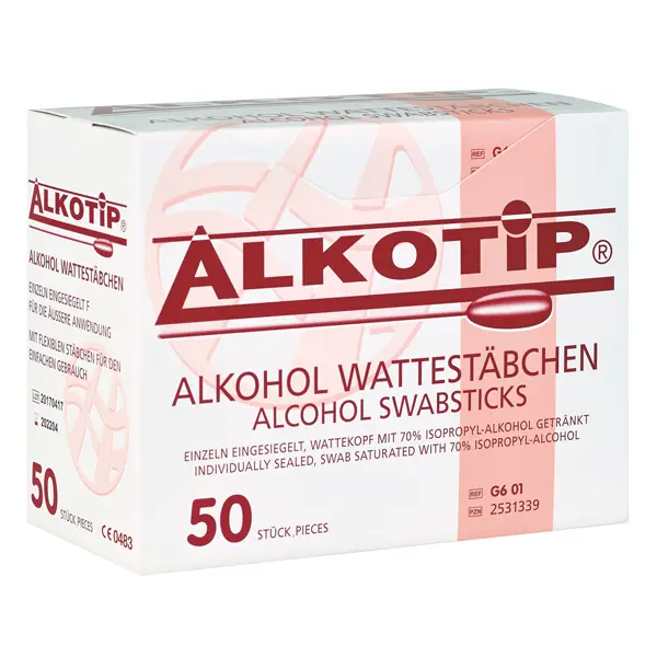 Alkohol Wattestäbchen von Alkotip  Alkotip Wischstäbchen | Ø 10 x 100 mm