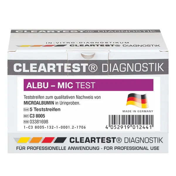 CLEARTEST Albu-Mic, Nierenfunktions-Teststreifen 