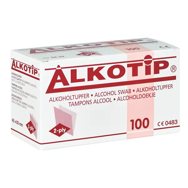 Alkotip Alkoholtupfer medium Alkotip Alkoholtupfer | 45 x 83 mm