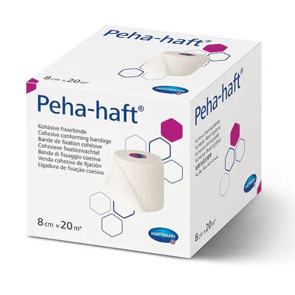 Peha-haft latexfrei Hartmann gedehnt 4 m lang, lose in Kartons | 2,5 cm x 4 m | 96 Stück