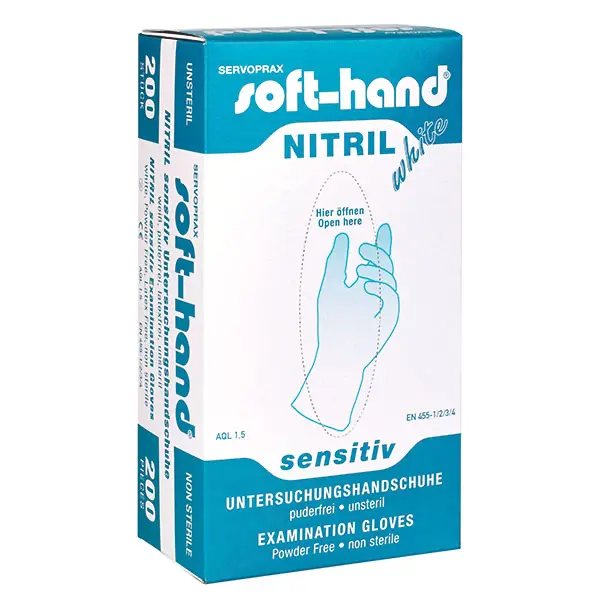 Soft-Hand Nitril - White Sensitive - puderfrei XL - extra groß