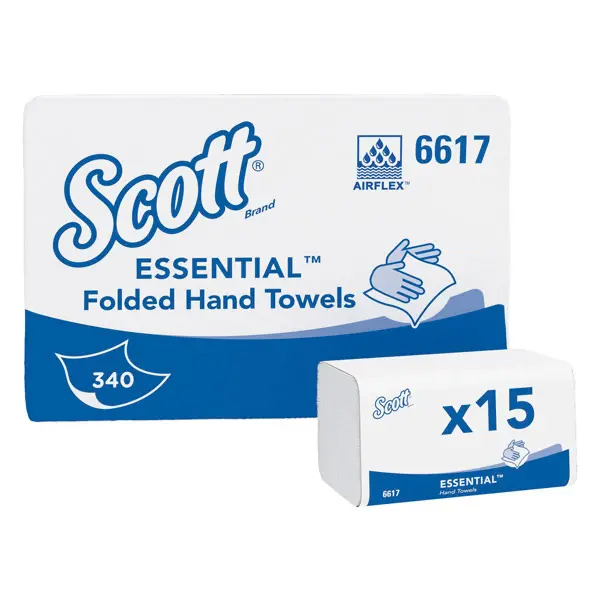 SCOTT XTRA Towels 1-ply white, small, interfold,|AIRFLEX* material | 21 x 20 cm