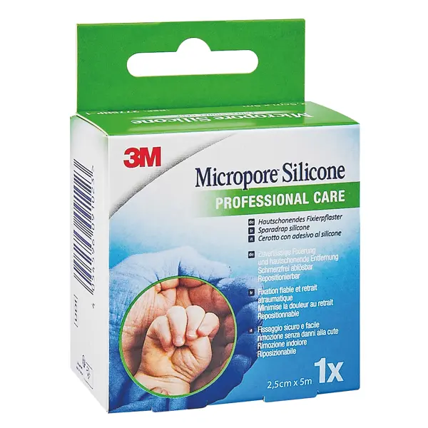 Micropore Silicone, silicone roll plaster blue 3 M
 