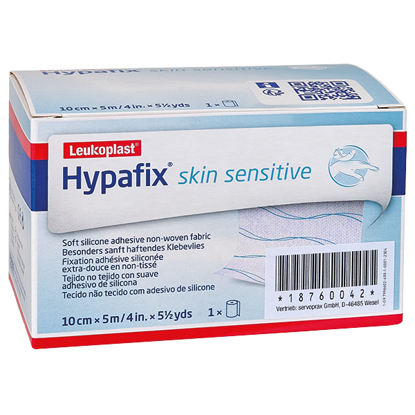 Hypafix® skin sensitive Anstaltspackung mit geschnittenem Abdeckpapier | 10 cm x 5 m
